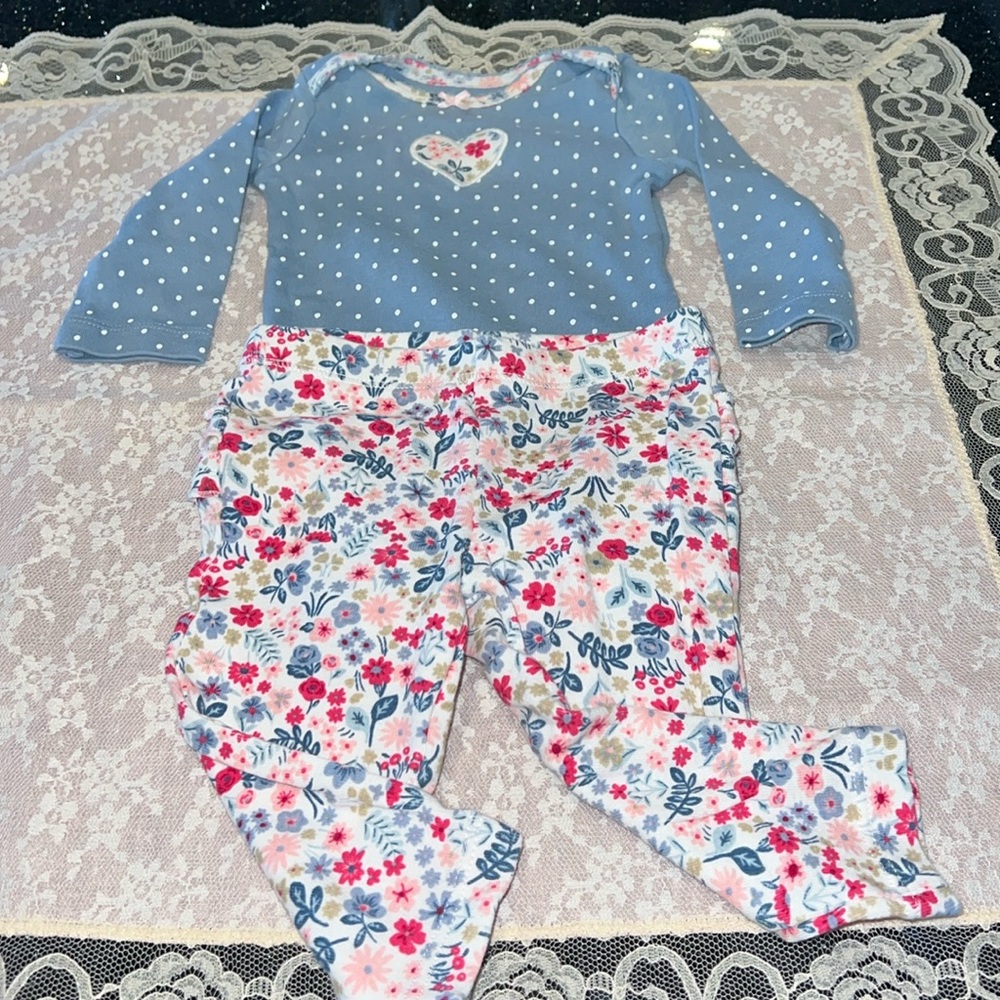 Blue and Floral Kids Matching Set